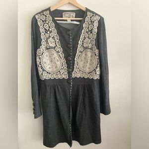 Anthropologie Nick & Mo Dress Embroidered Lace Boho Cottage Prairie